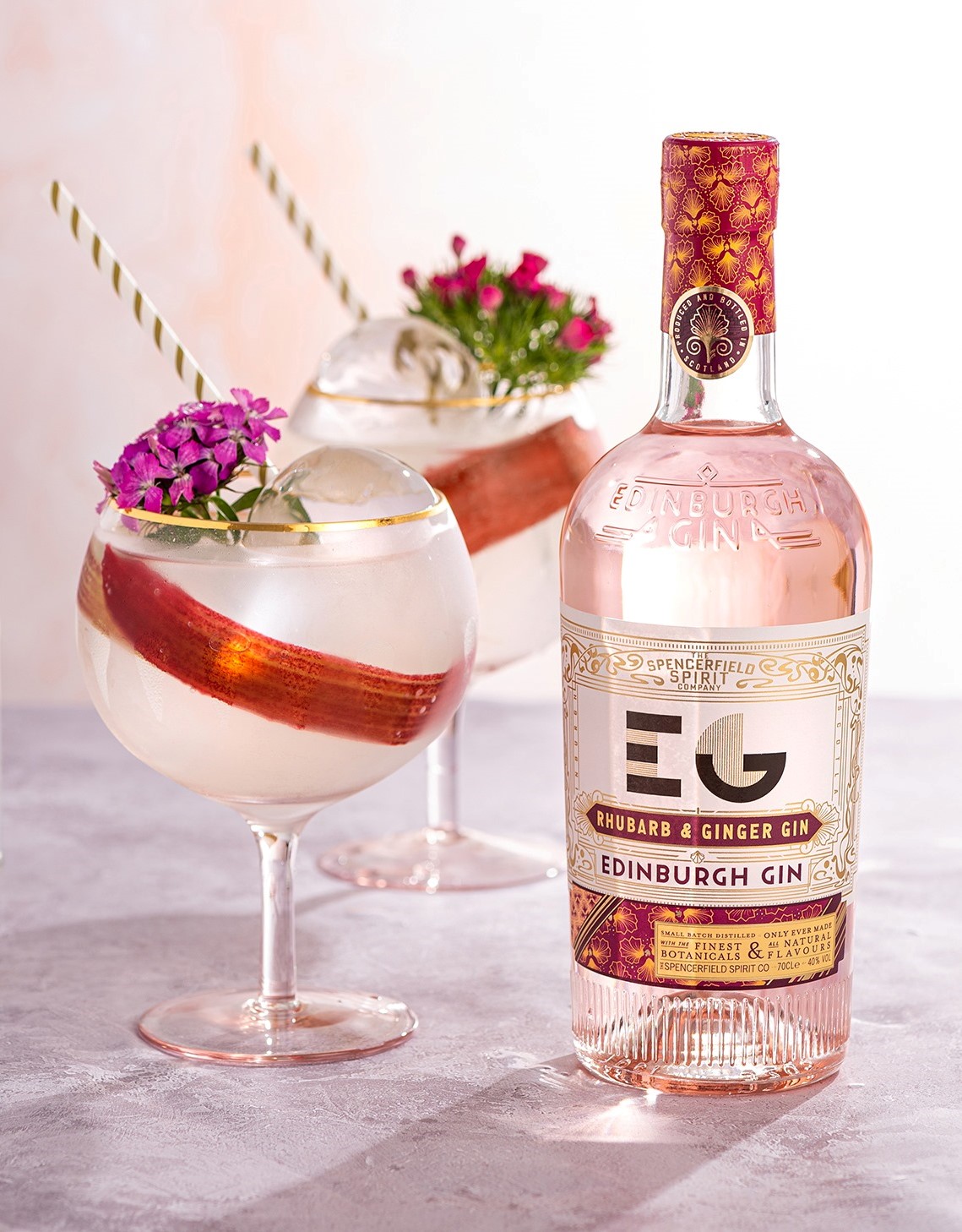 Edinburgh Rhubarb & Ginger Gin 70 cl. 40 GIN VIN MED MERE .DK