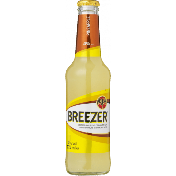 Breezer Pineapple 27,5 cl. 4 ALKOPOPS VIN MED MERE .DK