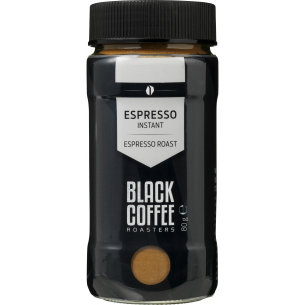 Black Coffee Roasters Espresso Instant 80 g. INSTANT KAFFE VIN MED MERE .DK