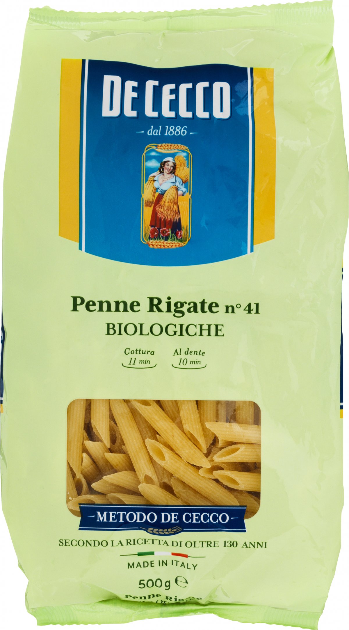 De Cecco Pasta Penne Rigate No. 41 Øko 500 g. PASTA VIN MED MERE .DK