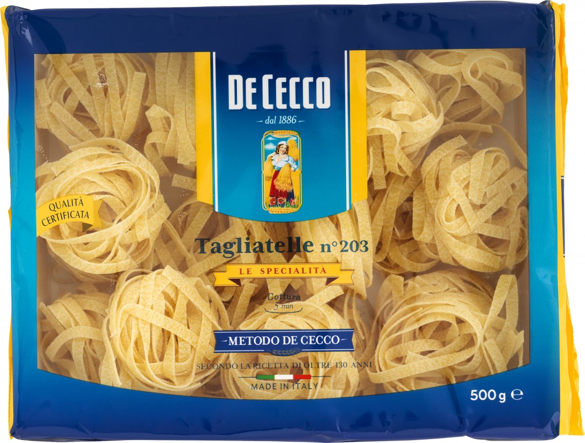 De Cecco Pasta Tagliatelle No. 203, 500 g. PASTA VIN MED MERE .DK