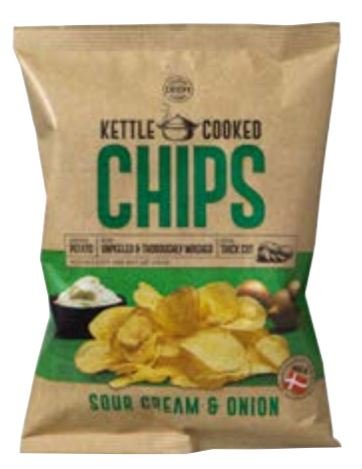 Kettle Cooked Chips Sour Cream & Onion 150 g. - CHIPS & DIP - VIN MED MERE . DK