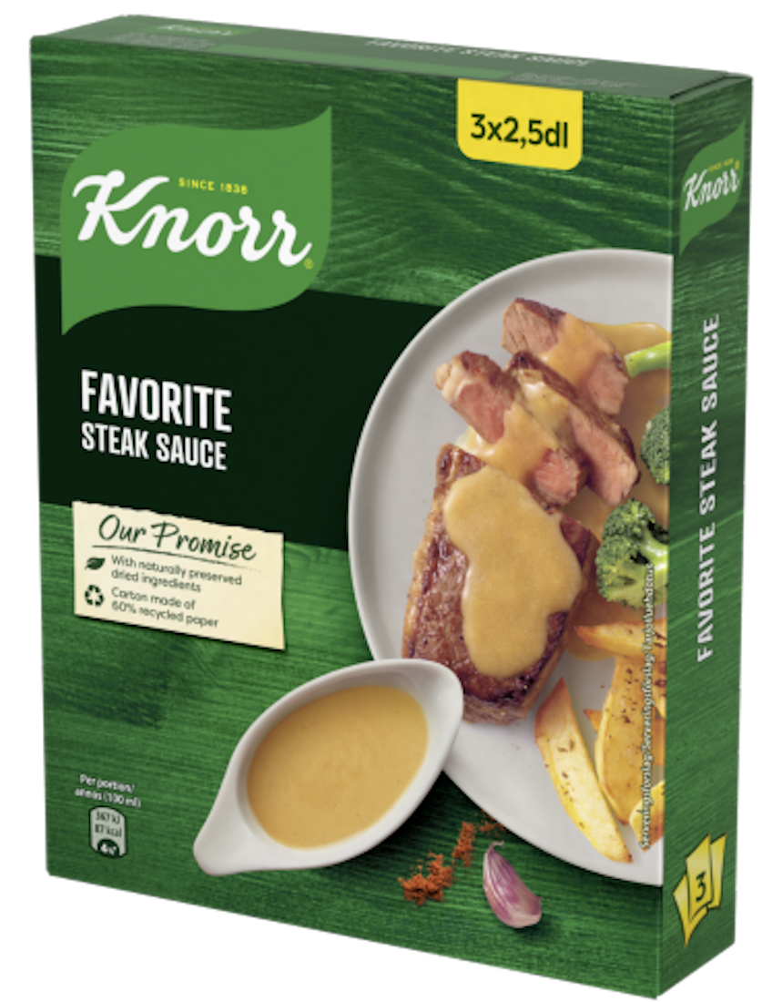 Knorr Steak Sauce 3x34g SAUCER VIN MED MERE .DK