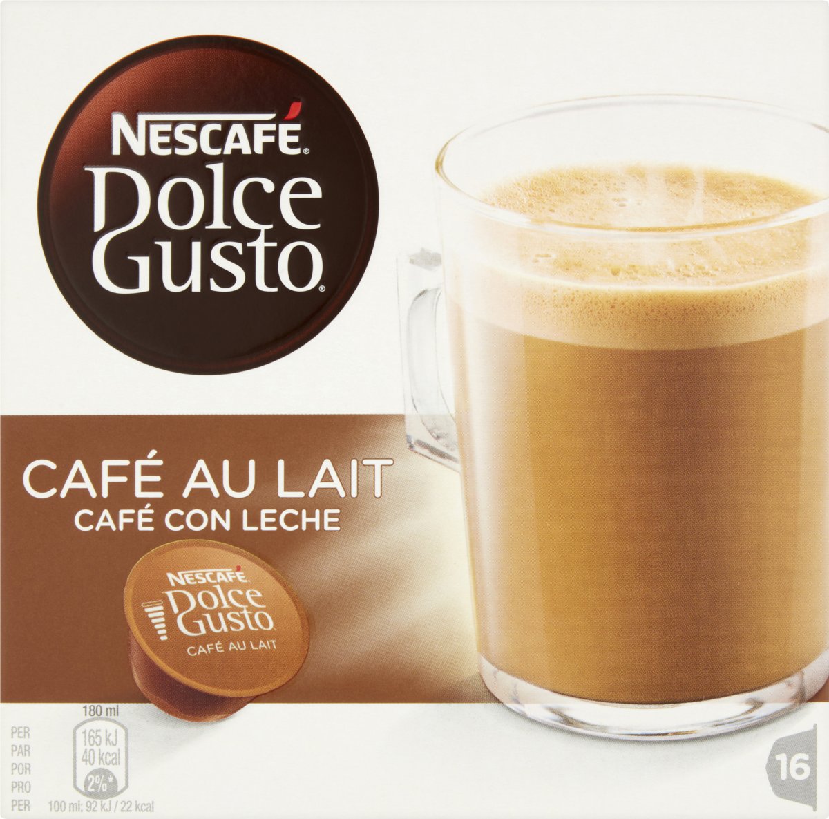 Nescafé Dolce Gusto Kapsler Café au Lait 16 stk. KAPSLER