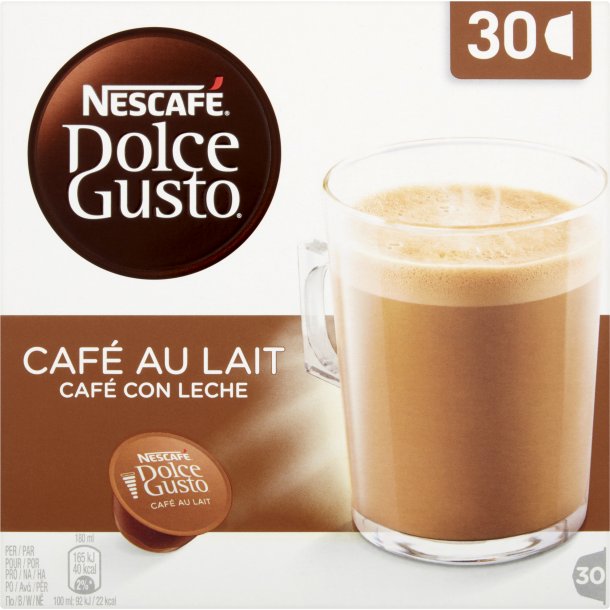 Nescafé Dolce Gusto Kapsler Café au Lait 30 stk. KAPSLER