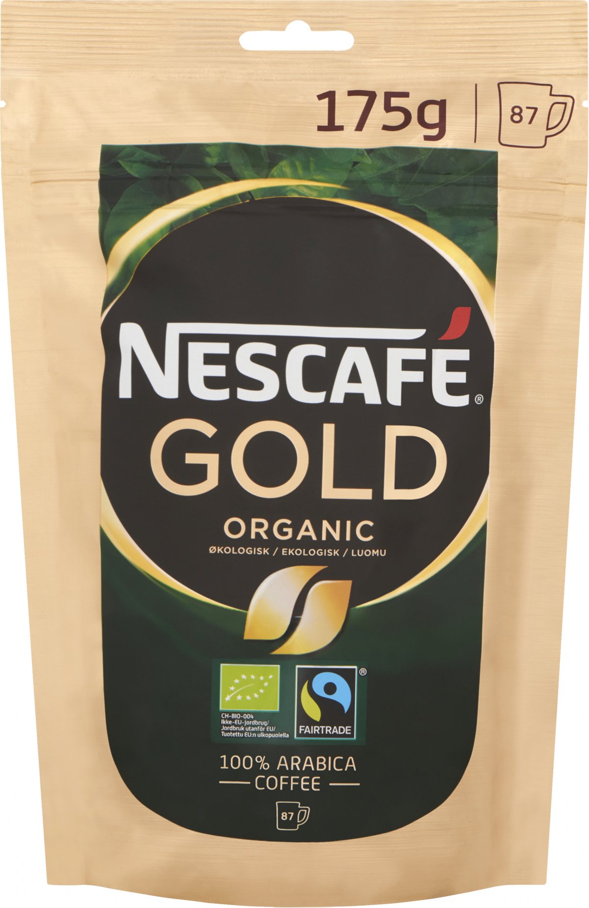 Nescafé Gold Organic Instant Kaffe 175 g. INSTANT KAFFE VIN MED
