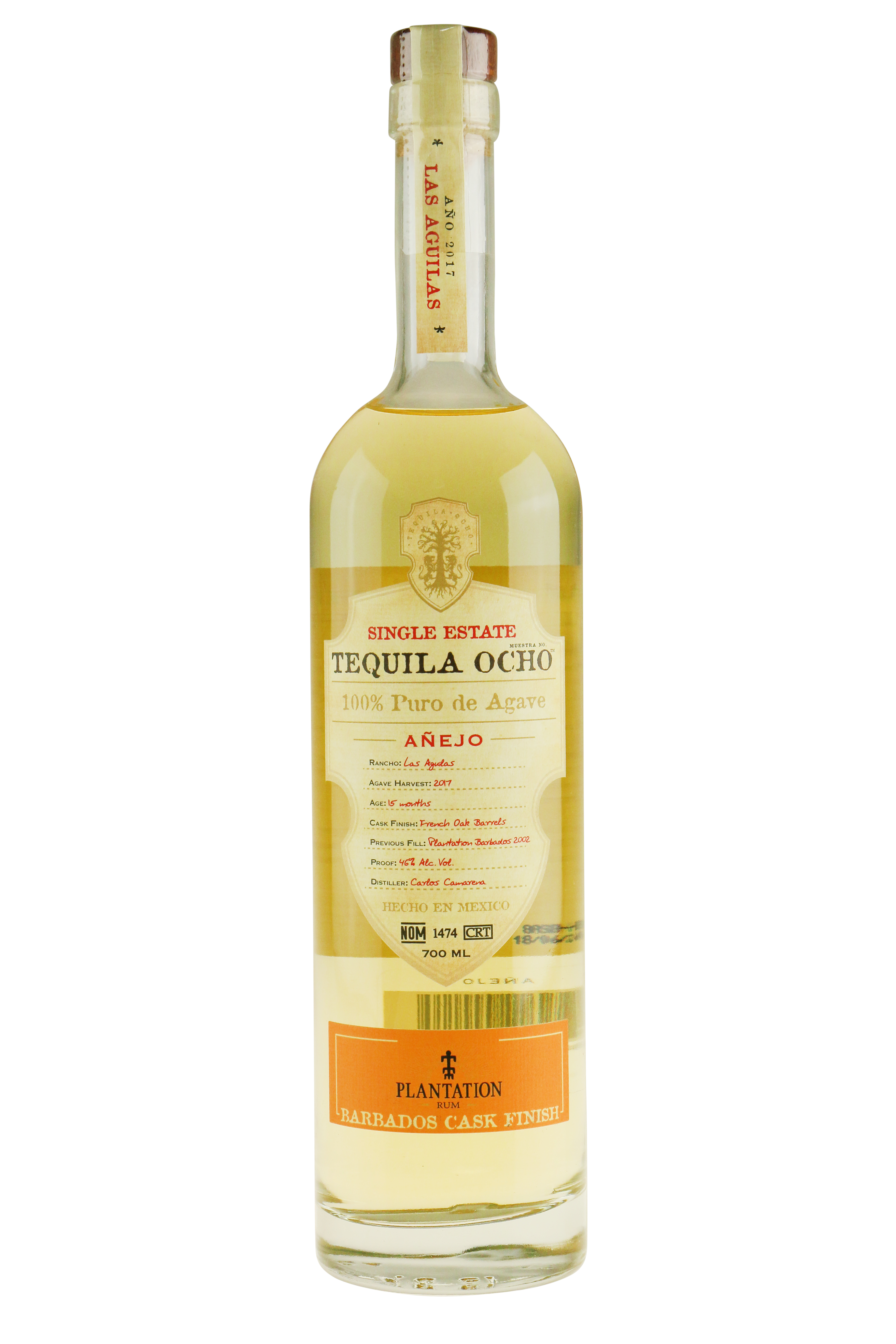 OCHO Tequila Cask Finish Plantation Rum Barbados 70 cl. 46 TEQUILA