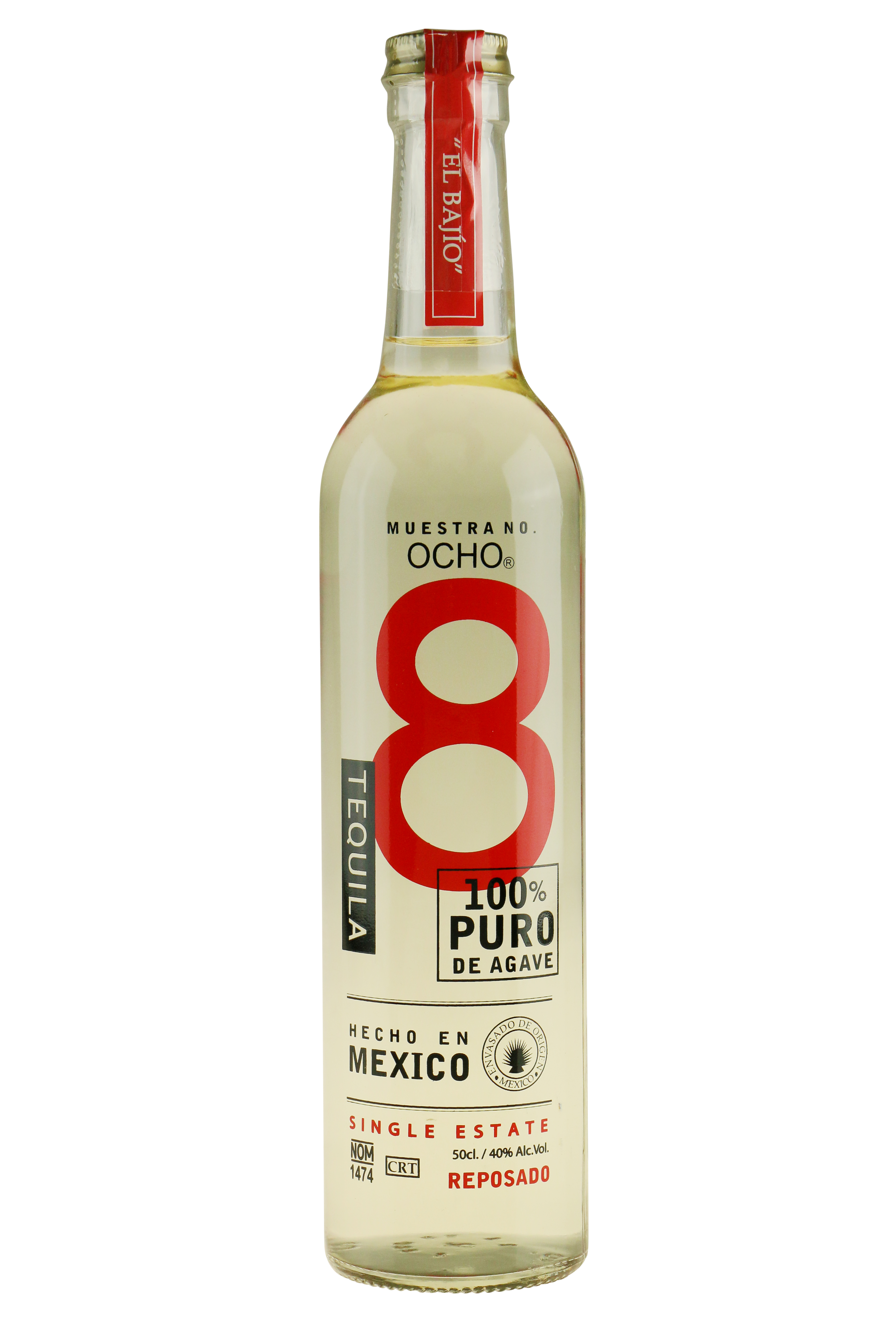 OCHO Tequila Reposado 2018 El Bajío 50 cl. 40 TEQUILA VIN MED