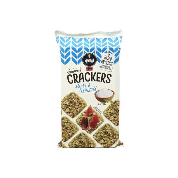 Sigdal Crackers Herbs & Sea Salt 120 g. KIKS & KAGER VIN MED MERE .DK