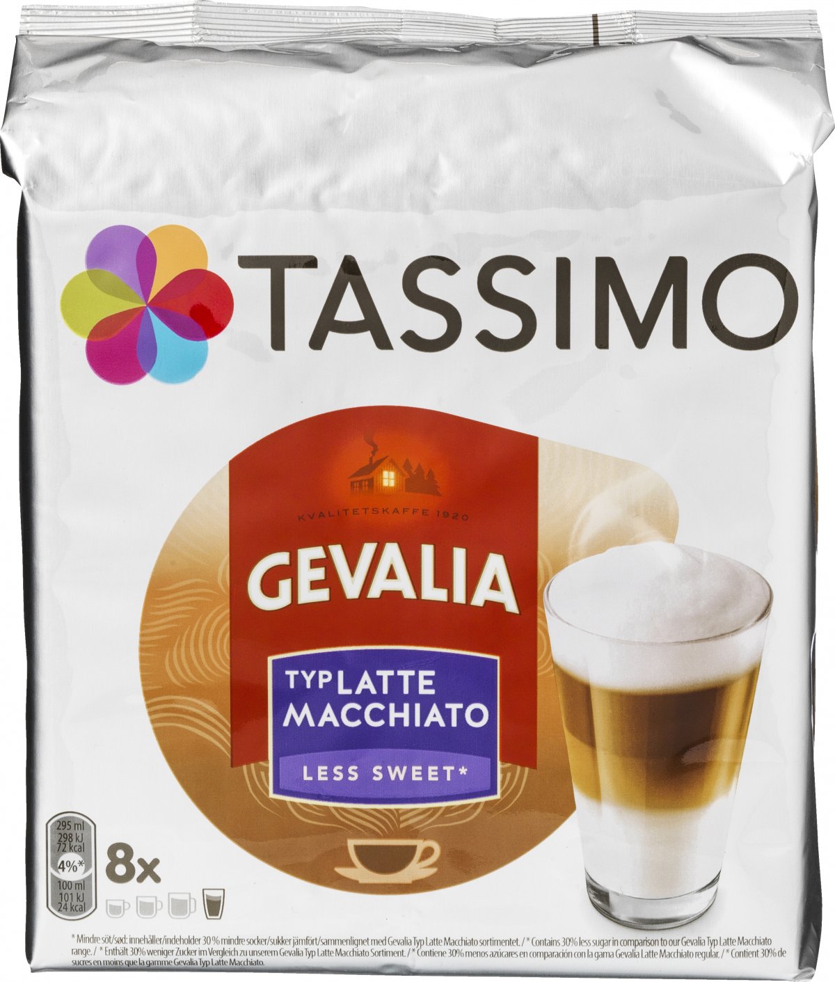 Tassimo Gevalia Kapsler Latte Macchiato Less Sweet 8 stk