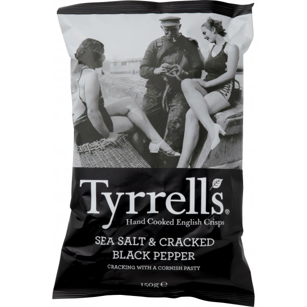 Tyrrell's Sea Salt & Cracked Black Pepper 150 g. CHIPS & DIP VIN