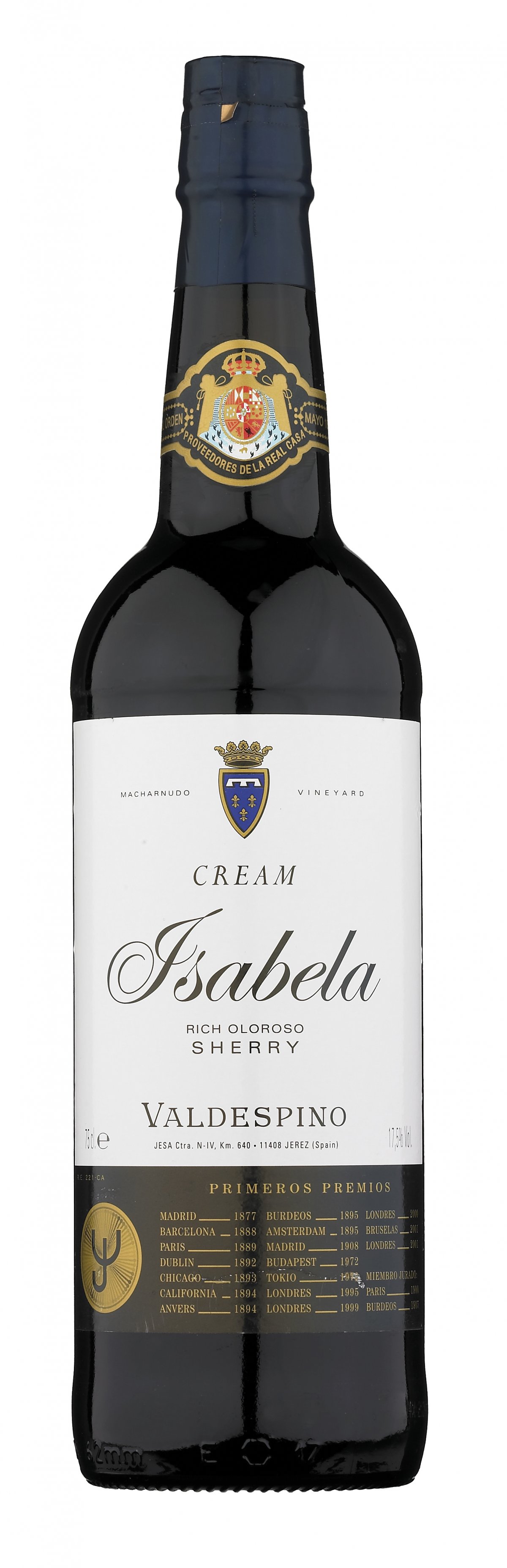 Valdespino Cream Isabela Sherry 75 cl. 17,5 SHERRY VIN MED MERE .DK