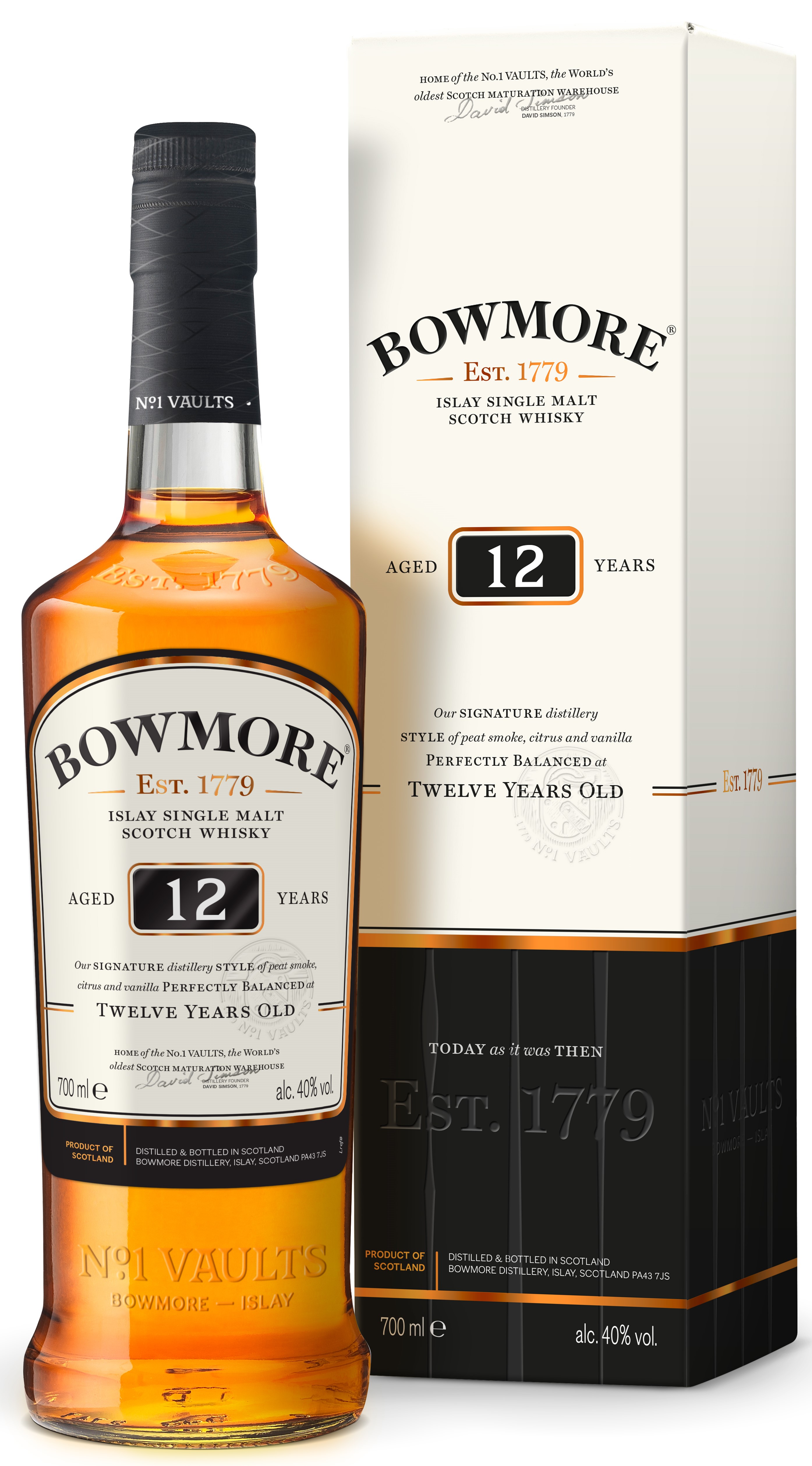 Bowmore 12 year Single Islay Malt Whisky 40 SKOTSK WHISKY VIN