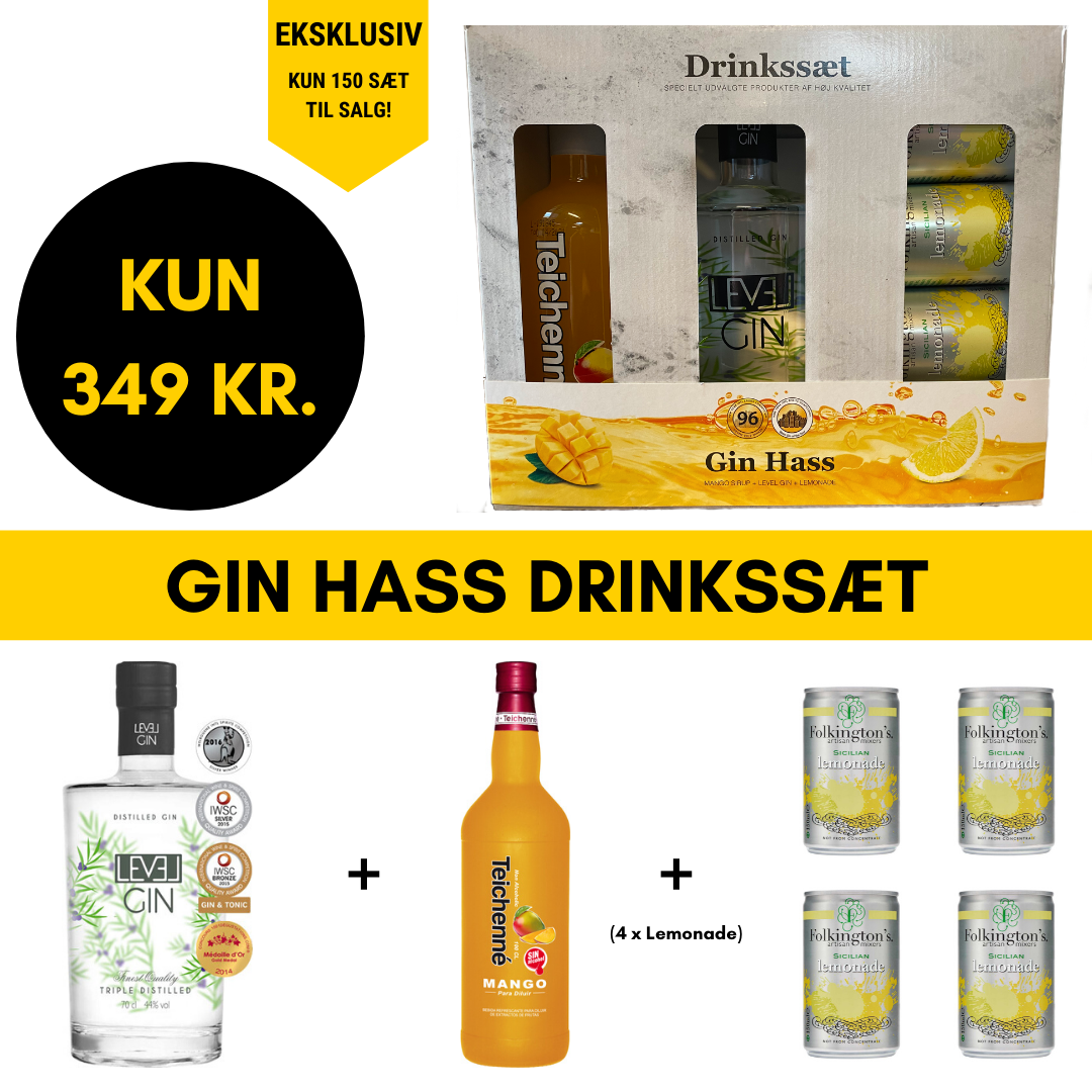 Gin Hass Drinkssæt GIN VIN MED MERE .DK